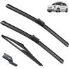 Autopixl Set spazzole tergicristallo anteriori e posteriori compatibili con Fiat 500L 2012-2022 Spazzole antipioggia for parabrezza parabrezza 26+15+12
