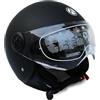 Italfodere Casco Moto Jet Scooter Omologato Leggero e Confortevole, Visiera Antigraffio Uomo Donna (NERO OPACO DOPPIA VISIERA, XS)
