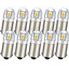 Ruiandsion - 10 lampadine LED BA9S, luce bianca calda, BA9 1895 1891 53 57, 12 V, LED 3030, 2 SMD, sostituiscono le lampadine per interni dell'auto, luce sul tetto, luci mappa, targa, vano