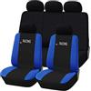 Susy Shop Coprisedili auto universali Made in Italy - Racing - schienali posteriori con 2 zip - airbag compatibili (Nero/Blu royal)