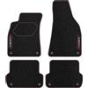 M MOTOS MOTOS Tappetini auto in velluto personalizzato Serie Carbon destinato a Audi A4 B6 2000-2006 - Premium, Carbon, Rosso Rinfrescate il look della vostra auto con tappetino in velluto dal design all'avan