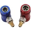 Hosrivae Accoppiatore adattatore connettore rapido per set di manometri A/C R1234yf, confezione da 2, lato alto e basso con codifica rossa, compatibile con Automotiv