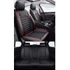 NOBQUA Coprisedili Auto Universali per 5 Posti in Vera Pelle-Compatibili con Nissan Qashqai Juke X-Trail/Rogue Micra - Impermeabili, Antiscivolo-Set Completo per SUV e Berlina