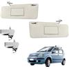 RAEM RICAMBI AUTO Set Pantina Parasole + Gancio Adatto per PANDA 169 dal 2003 in poi - Compatibile, Non Originale (Coppia + Ganci)