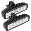 DLUMFPF Lampada Fendinebbia 2 Pezzi 18w 6 LED 12V 24V 6000K Luce Lavoro Per Auto DRL Faretto Ad Alta Luminosità Impermeabile Auto Fuoristrada SUV Camion Fari Lampada Guida Auto Fendinebbia(2PC Aluminum alloy)