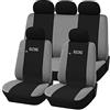 Lupex Shop Coprisedili auto universali Made in Italy aibarg compatibili - modello Racing (Grigio chiaro)