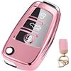 NEUHOO Accessori Auto Compatibile con Audi Q3 F3 Sportback 2018-2024 2025 Custodia Chiave e Portachiavi Custodia Chiave in Silicone Portachiavi (Rosa)