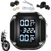 Generisch Sistema di monitoraggio della pressione degli pneumatici, display LCD, rilevatore di pressione degli pneumatici, sistema di allarme impermeabile per pneumatici con sensore esterno, per moto, ATV