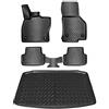 ELMASLINE 3D Tappetini Gomma e Vasca Baule per Citroen C3 (2017-2024) | Non compatibile con la quarta generazione | Tappetini Auto | Vasca per il bagagliaio | Accessori auto