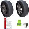 CLICK & GO CALZE DA NEVE PER PNEUMATICO 235/45 R19 CERCHIO 19 MISURA XL 1 COPPIA OMOLOGATA SU STRADE INNEVATE E GHIACCIATE KIT DI SICUREZZA COPERTURA NEVE PER GOMME AUTO 2 PEZZI FACILE UTILIZZO CON TEXTURE 3D
