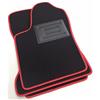 ASC Tappetini Auto Compatibili con Fiat 600 1998-2010, Moquette con Bordo Antiscivolo Rosso, Battitacco in Gomma