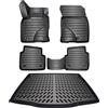 ELMASLINE 3D Tappetini Gomma e Vasca Baule per Ford KUGA 3 (III) 2019-2026 | Tappetini Auto | Vasca per il bagagliaio | Accessori auto