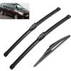 Autopixl Set di spazzole tergicristallo anteriori e posteriori compatibili con Dacia Renault Lodgy 2017-2023 Spazzola for parabrezza, parabrezza, 22+16+11