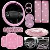 Gdfnmogo __placeholder_1__ Strisce decorative con strass per volante auto 10 pezzi e supporto interno set telefono sottobicchiere scintillante accessori coprivolante attrezzato