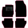 QUEMAR Tappetini Auto compatibili con Ford Fiesta MkVI 6 serie 2008-2017/Kit Tappeti Moquette e Gomma su Misura (Set 2 Anteriori + 2 Poster.)/Ricami e Colori Personalizzati (0 Ricami, Bordo Rosa)