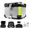 Generic Bauletto Per Moto 28L 36L 45L 55L 65L 80L 100L Viaggiare Scatola Di Coda Bauletti Universale In Alluminio Baule Da Moto, Valigia Top Case (Color : Silver, Size : 55L), IBYCTJBDA-SILVER-55L