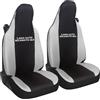 Susy Shop Coprisedili Auto Compatibili Per Smart fortwo, 450 451 e 453, Set 2 Fodere Anteriori, Con Logo Auto Ricamato Sullo Schienale, Lavorazione MADE IN ITALY (Nero/Grigio Chiaro)