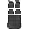 MOTOS Set di tappetini in gomma e tappetini per il bagagliaio per Audi A6 C8 dal 2018 Migliorare il comfort di viaggio con tappetino antiscivolo auto 3D- tappetini per tutte le stagioni auto, protezio