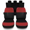 Susy Shop Coprisedili Compatibili Per Panda 2 e 3 Serie, Set Completo, Fodere Auto Anteriori E Posteriori, Lavorazione MADE IN ITALY (ROSSO/NERO, POSTERIORE 1/3)