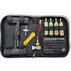 Partenopea Kit Riparazione Pneumatici Moto Set Portatile Ripara Bucatura Gomme Tubeless Gonfiaggio Ricarica Bomboletta Co2, Senza Camera d'Aria Moto Auto Scooter Quad con 4 bombolette CO2