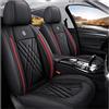ZXKYLFFF Coprisedili per auto adatti per VW VW T-ROC TROC 2018-2022 in pelle impermeabile cuscino sedile 5 posti protegge il coprisedile, nero rosso