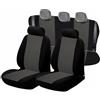 Generico Coprisedili Anteriori per Fiat Panda 2011-2024, Cotone Grigio/Nero, Su Misura, Made in Italy (base, 5 posti, schienale posteriore intero)