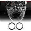KUNGKIC Per Fiat 500 2011 - 2023 Abarth 595/695 2016 - 2023 Scatola di controllo alzacristalli decorativi in fibra di carbonio duro adesivo per interni regalo