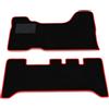 Somer Car Kit Tappetini Auto compatibili con Iveco Daily - Cabina doppia 2006-2014 | Set Tappeti in Moquette, Tappeto auto su misura, bordo rosso