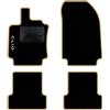 QUEMAR Tappetini Auto compatibili con Renault Clio IV e Grandtour 2012-2019/ Kit Tappeti Moquette e Gomma su Misura (Set 2 Anter.+ 2 Poster.)/Ricami e Colori Personalizzati (1 Ricamo, Bordo Beige)