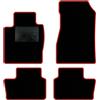 QUEMAR Tappetini Auto compatibili con Nissan Juke II dal 2020 anche Hybrid/Kit Tappeti Moquette e Gomma su Misura (Set 2 Anter.+2 Poster.)/ Ricami e Colori Personalizzati (Bordo Rosso, 0 Ricami)