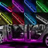 RQPCSC Battitacco LED Magnetico per Auto, Logo o Testo Personalizzato, 7 Colori/28 Modalità, Luci di Cortesia per Portiera, Auto-Sensing, Senza Fili per Pedali