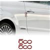 KUNGKIC Adesivo per porta auto in fibra di carbonio per Fiat 500 500C 2008-2024 Abarth 595/595C/695/695C 2012-2024 maniglia esterna per auto (rosso)