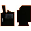 QUEMAR Tappetini Auto compatibili con Smart Fortwo W451 2007-2014 / Kit Tappeti in Moquette e Gomma su Misura (Set 2 Anteriori) / Ricami e Colori Personalizzati (1 Ricamo, Bordo Arancio)