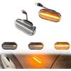 Fouedy 2 Pezzi Indicatore di direzione Laterale Dinamico a LED Frecce Laterale Dinamico a LED per N-issan Tiida C11 Note E11 Micra K12 NP300 Navara D40 Qashqai J10 (Cristallo dinamico)