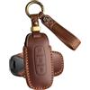 ATFIGII Custodia Chiave compatibile con Nissan XTrail Quasqai J12 E-Power 2022-2025 Guscio per la chiave Pelle 3 Tasti A Marrone