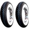 Kenda COPPIA RUOTE COMPLETE MONTATA PER PIAGGIO VESPA PX 125 150 200 KENDA K 333 FASCIA BIANCA DOT 2016 3.50-10 51J 4PR, CAMERE D'ARIA KENDA CERCHIONE CROMATO RMS