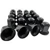 Generic 80 pezzi x 32 mm di colore nero, tappi per dadi ruota in plastica ABS per camion, camion, rimorchi, autobus, roulotte, accessori