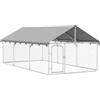 vidaXL Gabbia per Cani da Esterno con Tetto 400x200x150 cm