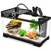 GOZILLA Kit Tartarughiera (Acquario+Lampada+Filtro), Kit Starter Tartarughiera PC Aggiornato con Lampada Regolabile & Filtro, Habitat Nascondiglio per Rettili con Coperchio per Piccoli Rettili. (40 ×