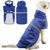 FUNAT Poncho per Cani di Grossa Taglia con Cappuccio, Impermeabile Riflettente per Cani, Cappotto per Cani Impermeabile