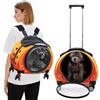 PETCUTE Zaino Trolley per Cani Gatti,Buona Ventilazione,Zaino per Gatti con Tappetino Rimovibile,Comoda Maniglia,Pieghevole Trasportino Gatto con Ruote per Cani Piccoli Gatti Medi Fino 7.5 KG