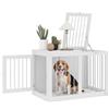 PawHut Gabbia per Cani con 2 Porte Bloccabili, Casetta per Cani Taglia Media da Interno, Acciaio e MDF, 80x50x56.5 cm, Bianco