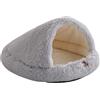 Mateju Cuccia Cane di Peluche, Lettino Gatto Lettino Cane Interno Morbida Forma Conchiglia Letto Gatto Cuccia Lavabile per Animali Domestici con Fondo Antiscivolo (Grigio chiaro,S 70x60cm)