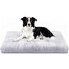 Nobleza Cuccia Cane Interno L 95x60x10 cm, Cuscino per Cani Morbido in Peluche Corto, Letto per Cani Interamente Lavabile in Lavatrice con Fondo Antiscivolo, Grigio