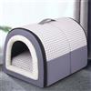 Mozzeilee Cuccia per cani da interni, cuccia per cani 2 in 1, pieghevole, a igloo, con cuscino anti-ansia rimovibile, impermeabile, calda, cuccia calmante per cani (60 x 43 x 40 cm, blu)