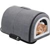 Generic Cuccia riscaldata per cani, con tetto, rimovibile, semi-chiusa, con tetto ad arco, regolazione della temperatura, per cuccioli di piccola e media taglia, per viaggi invernali a casa