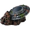 Mairuker Decorazioni per acquario, UFO, decorazione creativa per acquario medio, grotta acquatica per acquari, micro disco volante, decorazione creativa per rettili, ornamento paesaggistico