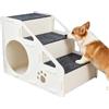 Wezalget Scaletta per cani per letto, rampa in legno a 4 gradini, scaletta per animali domestici per letto alto, divano, auto, per cani e gatti di piccola taglia, media e anziana, 42x32x32 cm