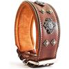 Bestia Collare per Cani Aztec in Vera Pelle per Razze di Taglia Grande. Morbido Imbottito. Made in Europe!