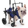 Duuclume Sedia a rotelle a 4 Ruote per Cani disabili e Anziani, Regolabile, per la Mobilità degli Animali Domestici, con Maniglia, Carrello per Sedia a rotelle per Riabilitazione Posteriore/Gambe (S)